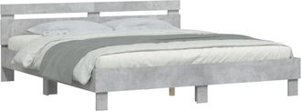 vidaXL Bed Frame without Mattress Concrete Grey 200x200 cm vidaXL