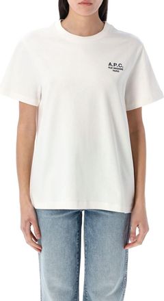 A.P.C. White Logo Crewneck T-Shirt