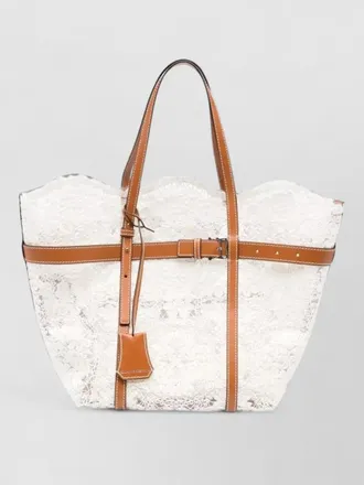 Ermanno Scervino beach bag lace overlay dual handles
