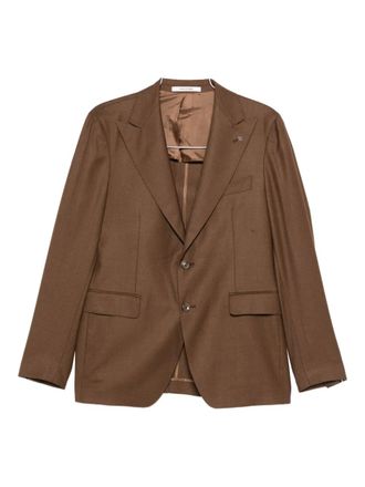 Tagliatore peak-lapels single-breasted suit - men - Cotton/Virgin Wool/Cupro - 54 - Brown