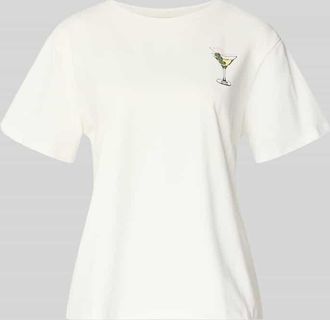 Lollys Laundry T-Shirt mit Label-Print Modell Eleanor in Weiss, Gr&ouml;&szlig;e XL