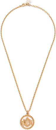 Dior logo pendant necklace - women - Gold Plated - One Size - Silver