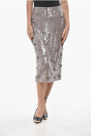 Parosh Sequined GLOW Midi Skirt size Xs
