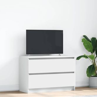 Berkfield Home TV Cabinet White 80x35x54 cm Engineered Wood | Size: 80 x 35 x 54 cm