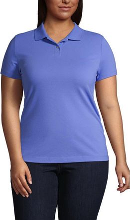 Lands End Short Sleeve Basic Mesh Polo Shirt in Dark Cobalt Blue at Nordstrom, Size 5X