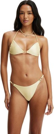 Cotton On Womens Side Gather Bralette Bikini Top in Mellow Yellow Gloss at Nordstrom, Size X-Small