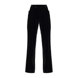 Balmain Pantaloni in Velluto a Gamba Dritta - - Trousers - Donna - Nero - M