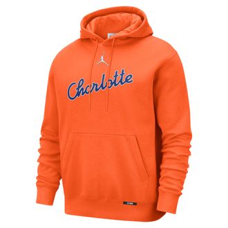 Nike Charlotte Hornets City Edition Nike Mens Basketball Club Pull-Over Hoodie in Orange | HQ5516-820