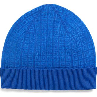 Givenchy Logo Jacquard Knit Beanie in Blue at Nordstrom Rack