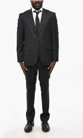 Corneliani CC COLLECTION Virgin Wool Side Vents Notch Lapel 2-Button Su size 50