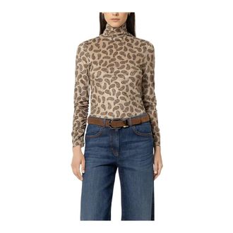 Luisa Cerano Top de cuello alto con estampado Paisley - Tops - Mujer - Beige - XL