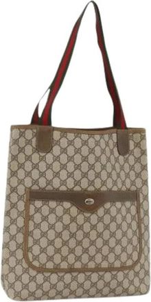 Gucci Pre-owned Vintage Tote Bag - Dames - Vintage Shopper - Beige - ONE Size - Leer - Vintage