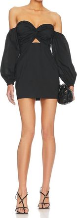 Superdown Flynn Ruched Sleeve Dress In Black