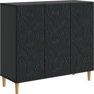 vidaXL Aparador Negro 89 X 34,5 X 80 Cm Madera De Ingenier&iacute;a Vidaxl