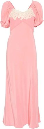 Rixo Short Sleeve Gown - Dames - Maxi kleedjes - Roze - S - Kleedjes