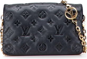 Louis Vuitton Pre-owned Womens Embossed Leather Chain Bag - Black - One Size