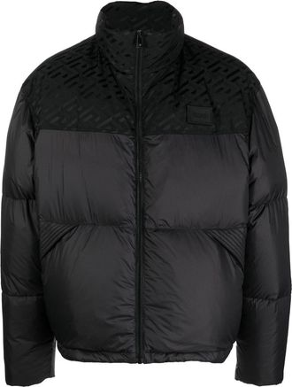 Versace zip-fastening padded jacket - men - Feather Down/Cotton/Polyamide/Polyamide/Polyester - 50 - Black