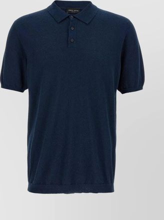 Roberto Collina ribbed collar cotton polo shirt