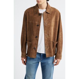 Frame Denim Suede Chore Coat in Caramel at Nordstrom, Size Medium