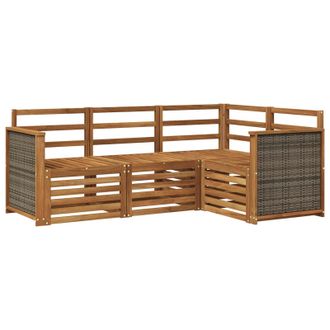 vidaXL Juegos De Sof&aacute;s 4 Pcs Madera De Acacia S&oacute;lida Vidaxl