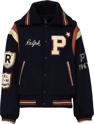 Polo Ralph Lauren Oversized Wool Poly Twill Bomber Jacket