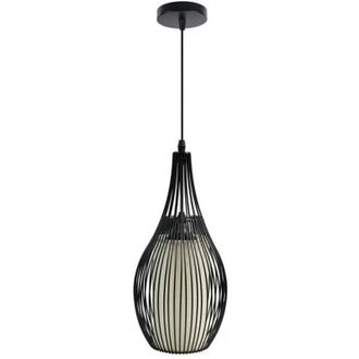 Trade Shop Trade Shop Traesio - Trade Shop - Lampadario Sospeso Ovale Pendente a Sospensione Moderno E27 Plafoniera B19 - Negro