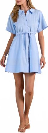 Current Air Poplin Button-Down Mini Dress In Blue