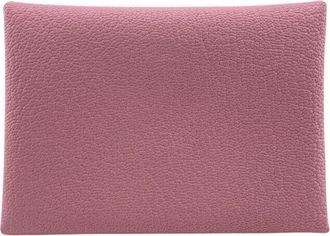 Herm&egrave;s Pink Leather Coin Purse/Coin Case (Pre-Owned)