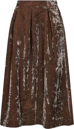 Uma Wang Midi Rok - Dames - Midirokken - Bruin - M - Katoen - Rokken
