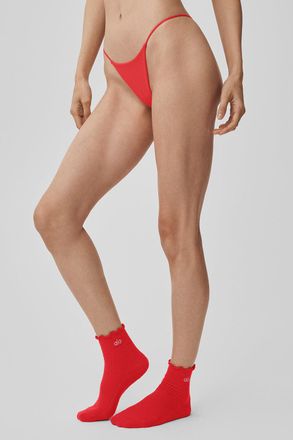 Alo | Airmesh Venus Thong Underwear in Bright Red, Size: Medium