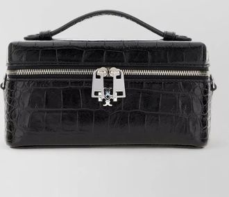 Tory Burch leather crocodile-effect clutch bag