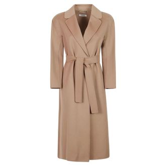 Max Mara S Max Mara jassen - Dames - Mantels - Bruin - Maat: S Leer