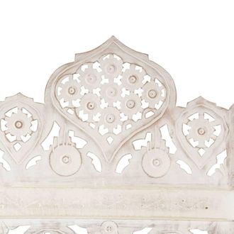 Berkfield Home Hand carved 5-Panel Room Divider White 200x165 cm Solid Mango Wood