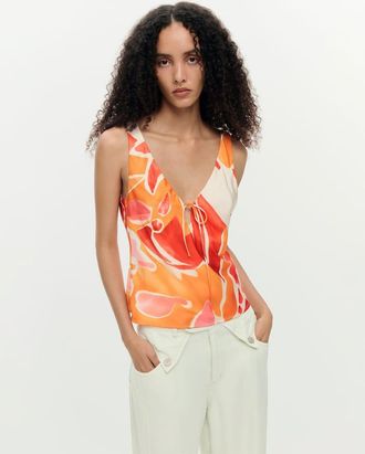 Desigual Petal - Blusa bianca con spalline-Arancione