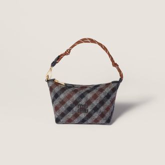 Miu Miu Plaid wool pouch