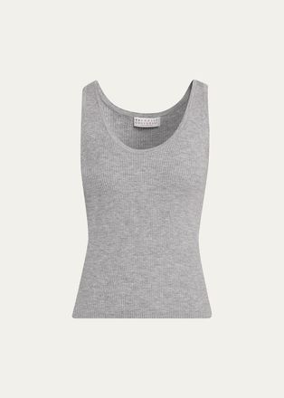 Brunello Cucinelli Sparkle Rib Knit Tank Top