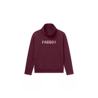 Freddy Felpa donna collo alto con inserto sul fondo effetto 2-in-1