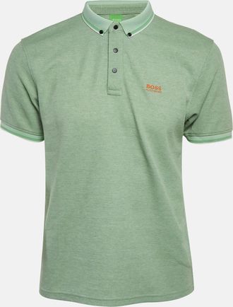HUGO BOSS Boss By Hugo Boss Green Mesh Jersey Polo T-Shirt
