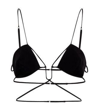 Nensi Dojaka Tie-trimmed gabardine bra