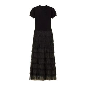 Twinset Dames, Jurken, Zwart, Maat: XS Viscose