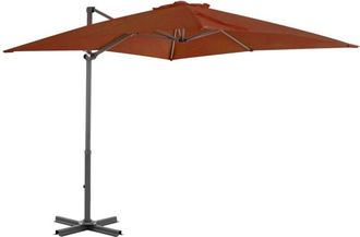 vidaXL Vidaxl - Sombrilla Jard&iacute;n Voladiza Palo De Aluminio Terracota 250x250 Cm
