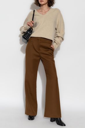 Tory Burch Wool Pants, Womens, Brown