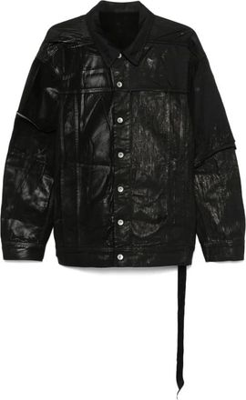 Rick Owens Light Jackets, male, Black, L, Black Shadow Outerwear with Button Fastening