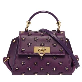 Ferragamo Pre-owned Mini Bag - Dames - Pre-owned - Paars - Maat: ONE Size Leer