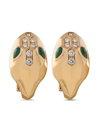 Bulgari Serpenti Seduttori diamond and malachite earrings - Oro