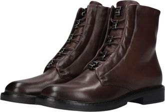 Omoda Bruine leren veterschoenen - Dames - Veterlaarzen - Bruin - 42 EU - Schoenen