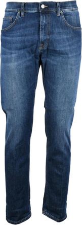 Dondup Blue Icon Zip Regular Fit Stretch Jeans