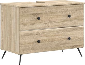 vidaXL Mueble De Lavabo Para Ba&ntilde;o Breda Roble Sonoma 82 X 41 X 59 Cm Vidaxl