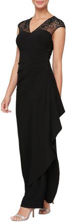 Alex Evenings Empire Waist Gown in Black at Nordstrom, Size 10P