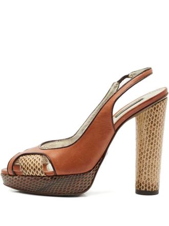 Dolce & Gabbana 120mm leather snakeskin sandals - Brown